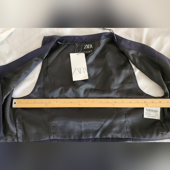 New Pinstripe Vest in Ink blue color, NWT - Picture 5 of 11
